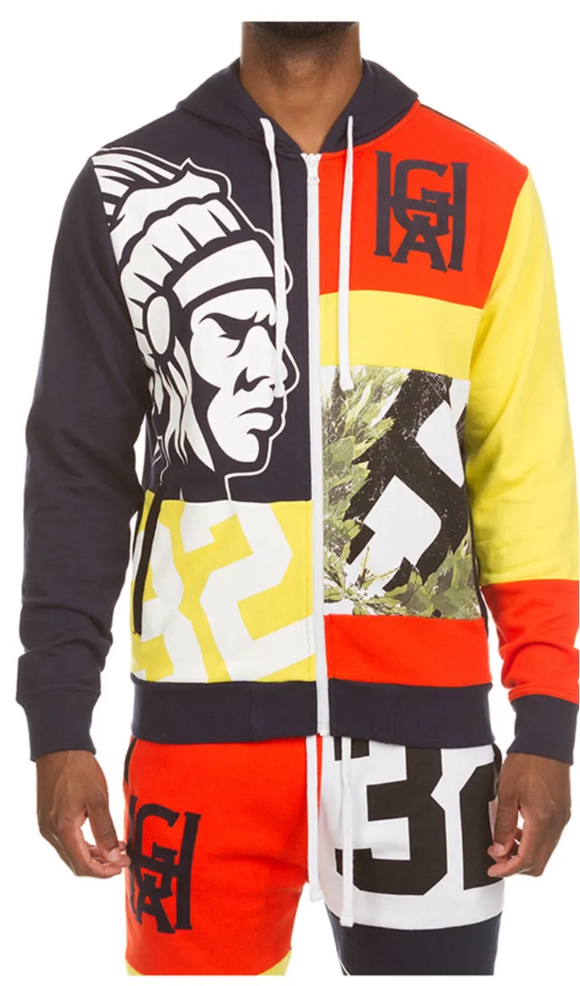 Hustle Gang Men’s Color Block Sweatsuit 2 Piece Set sold by Unleashed Streetwear