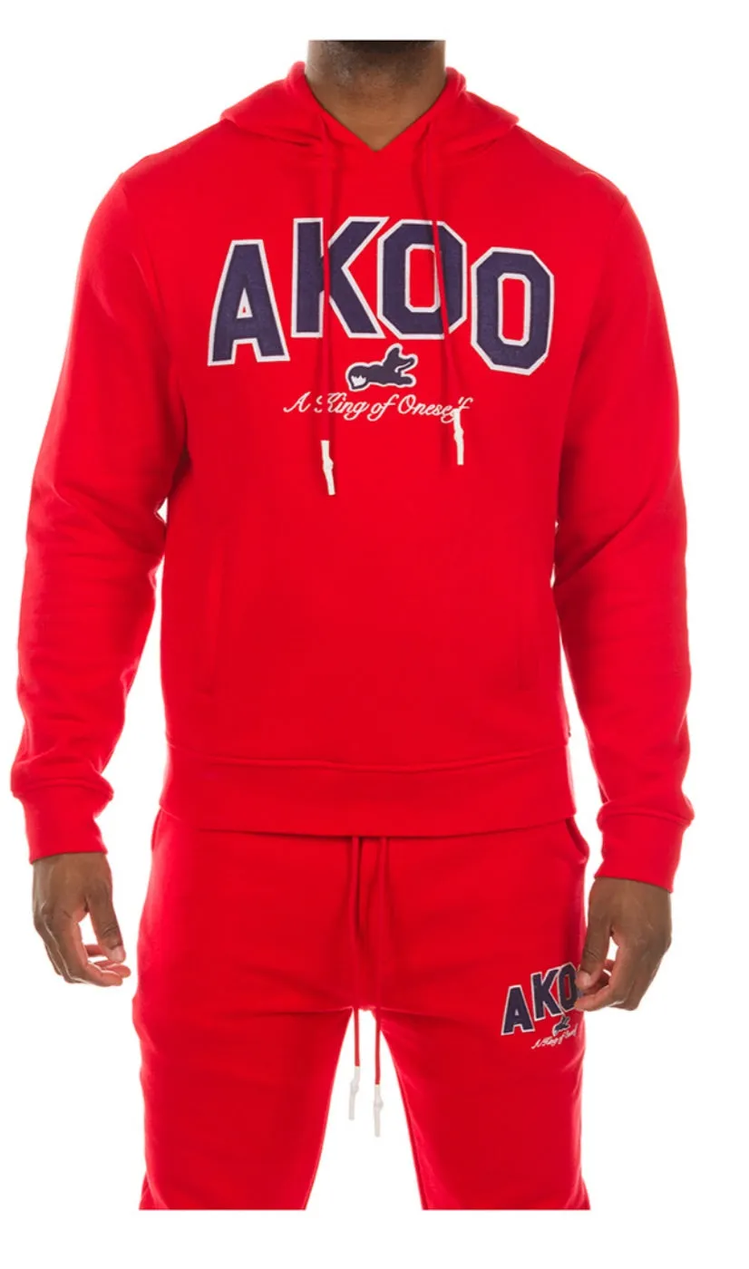 Akoo Men’s Red Sweatsuit 2 Piece Set sold by Unleashed Streetwear