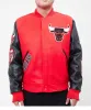 Pro Standard Red Chicago Bulls Bomber Jacket sold by Unleashed Streetwear