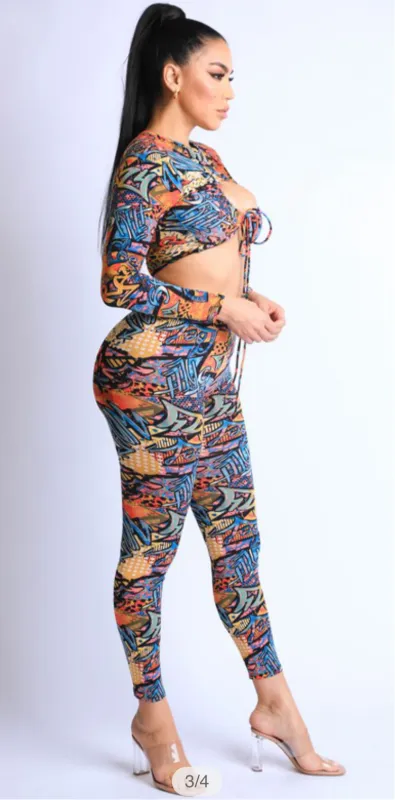 Women’s 2 Piece Graffiti Pant Set sold by Unleashed Streetwear