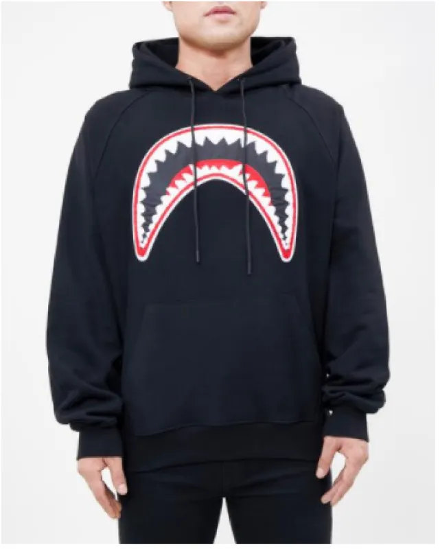 Hudson/Eternity Black Shark Mouth Hoody Men’s Crew Neck Sweater Shirt sold by Unleashed Streetwear