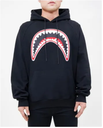 Hudson/Eternity Black Shark Mouth Hoody Men’s Crew Neck Sweater Shirt sold by Unleashed Streetwear