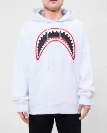 Hudson/Eternity White Shark Mouth Hoody Men’s Crew Neck Sweater Shirt sold by Unleashed Streetwear
