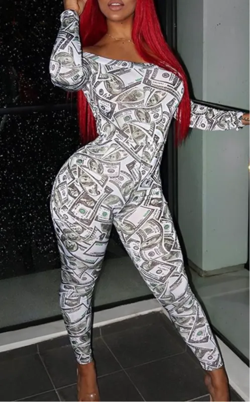 Women’s Money Print Jumpsuit sold by Unleashed Streetwear