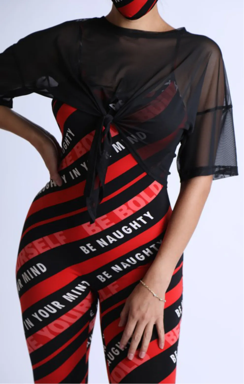 Women’s Red Black Striped 3 Piece Set sold by Unleashed Streetwear product image thumbnail 3