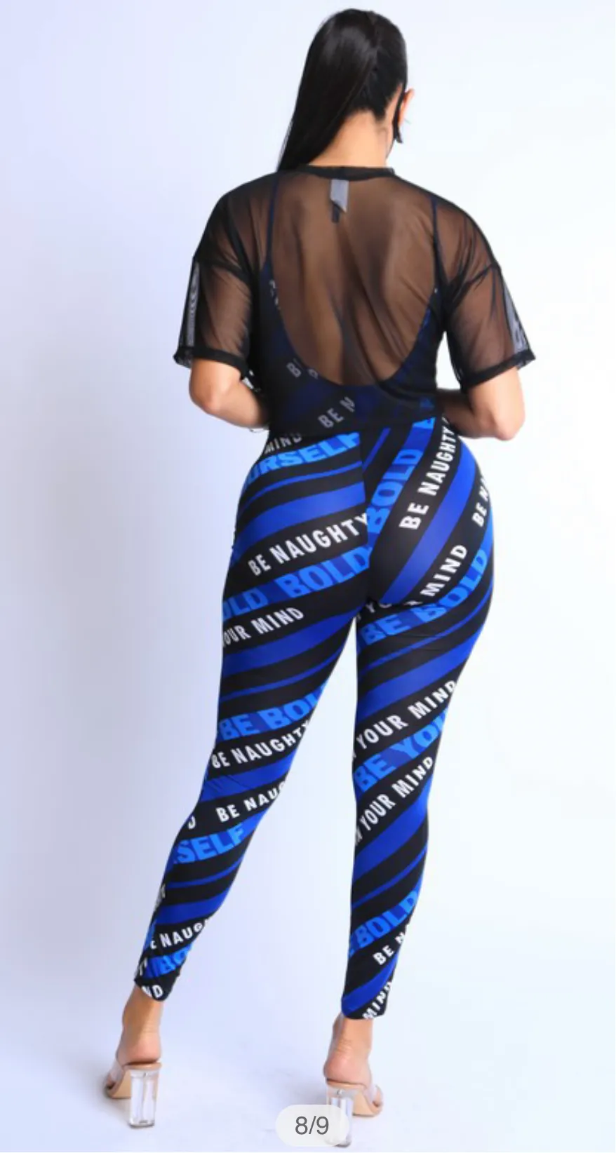 Women’s Blue Black Striped 3 Piece Set sold by Unleashed Streetwear product image thumbnail 3