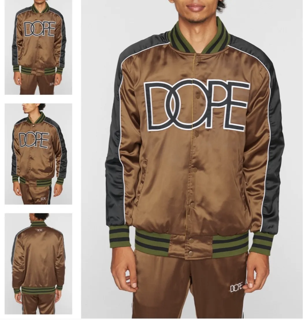 Men’s DOPE Brown Satin 2 Piece Set sold by Unleashed Streetwear