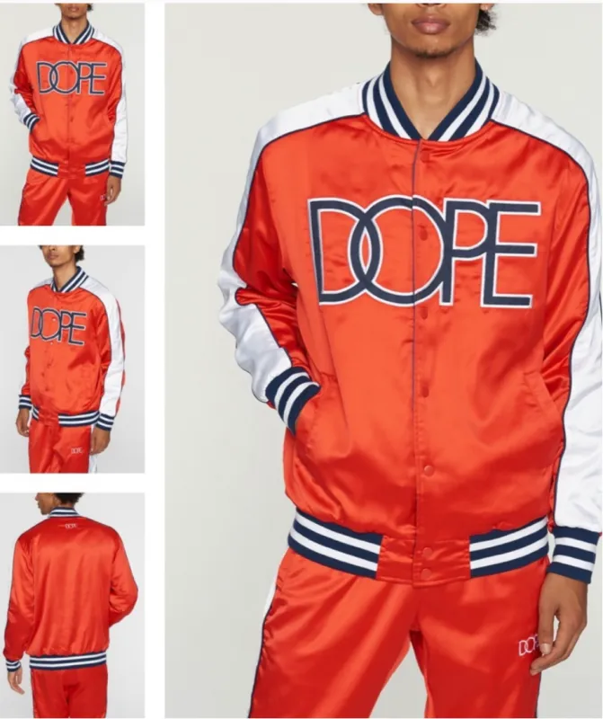 Men’s DOPE Orange Satin 2 Piece Set sold by Unleashed Streetwear