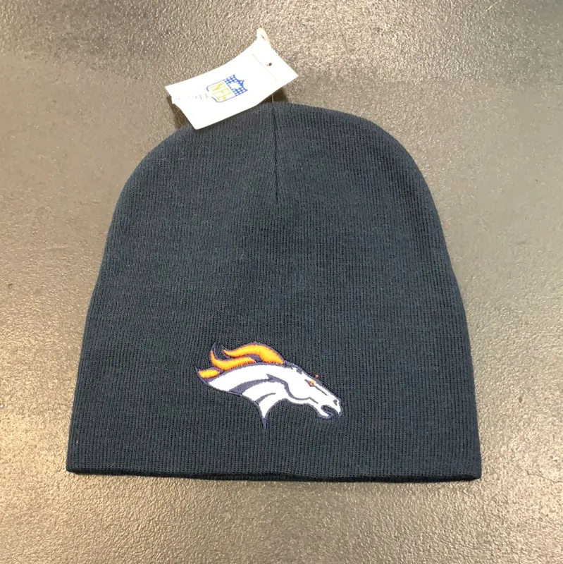 Navy Blue Denver Broncos Beanie Hat sold by Unleashed Streetwear