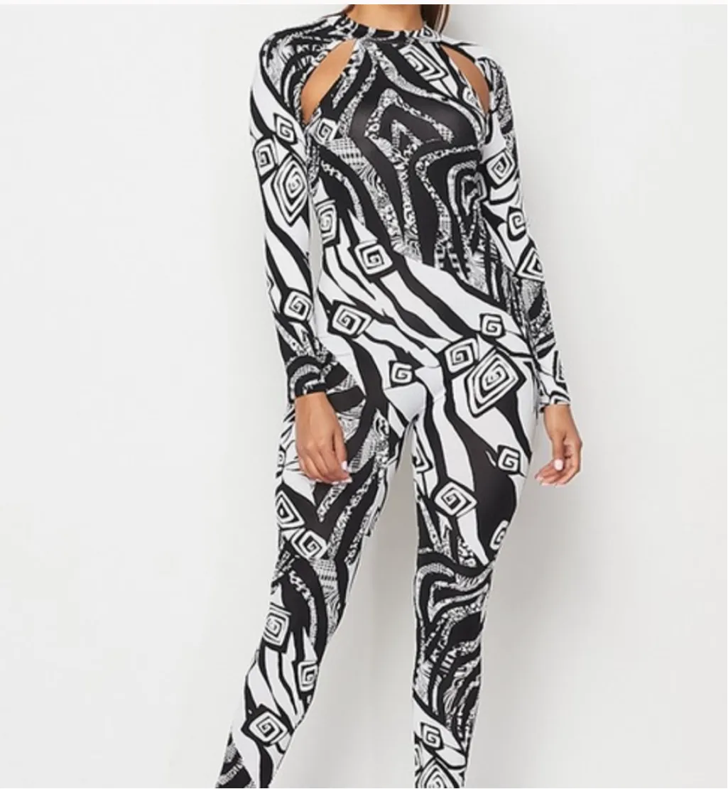Women’s Black White Detail Stretchy Jumpsuit sold by Unleashed Streetwear product image thumbnail 2