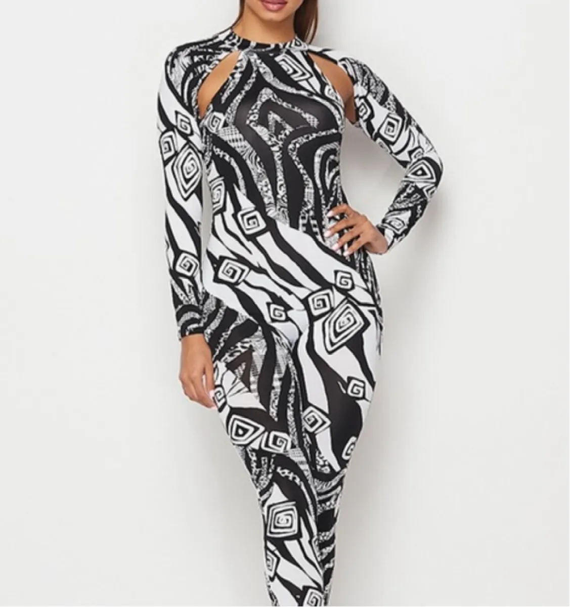 Women’s Black White Detail Stretchy Jumpsuit sold by Unleashed Streetwear