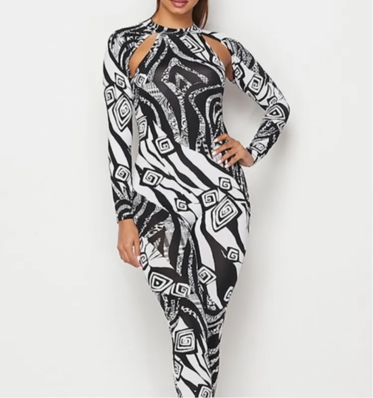 Women’s Black White Detail Stretchy Jumpsuit sold by Unleashed Streetwear