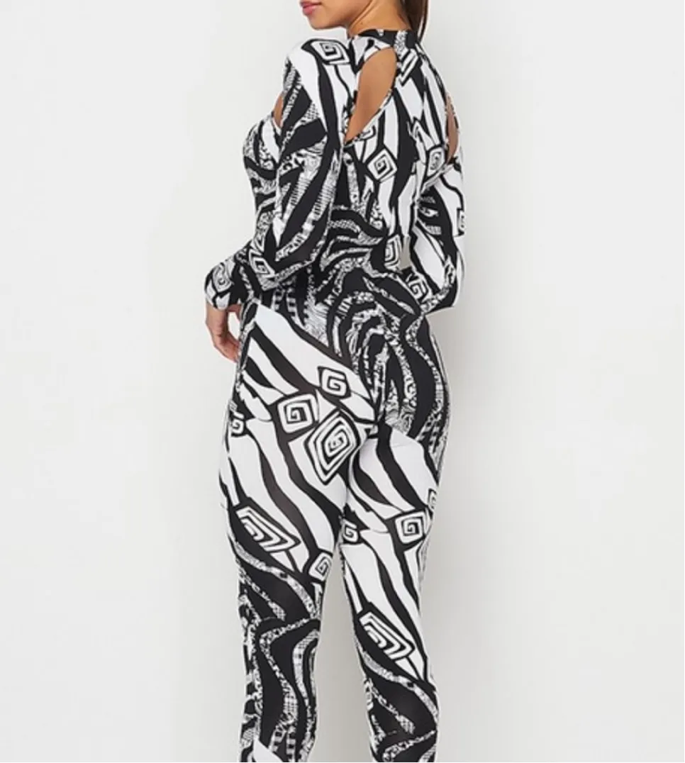 Women’s Black White Detail Stretchy Jumpsuit sold by Unleashed Streetwear product image thumbnail 3