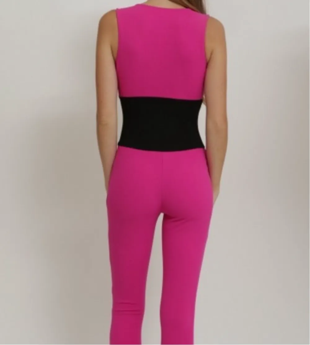 Women’s Hot Pink Stretchy Jumpsuit sold by Unleashed Streetwear product image thumbnail 2