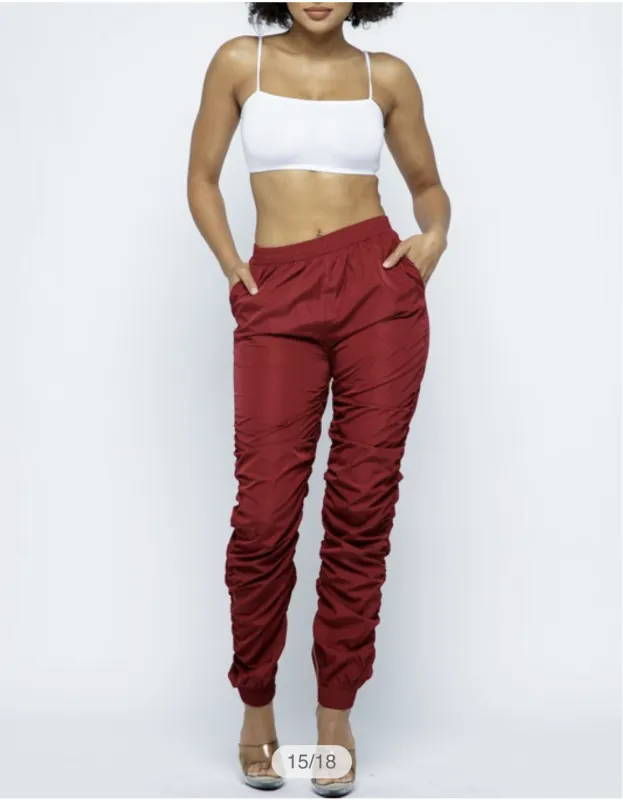 Maroon Burgundy Stack Pants Stacked Pants sold by Unleashed Streetwear