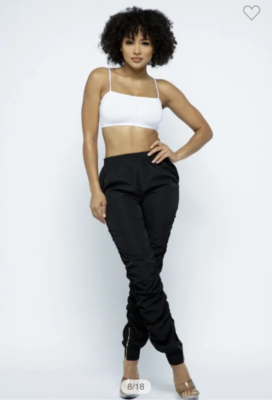 Black Stretchy Waist Stack Stacked Pants sold by Unleashed Streetwear