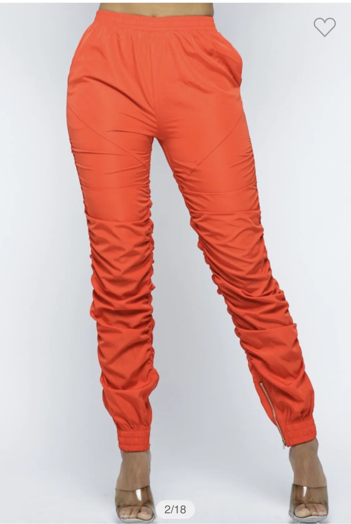 Orange Stretch Waist Stack Pants sold by Unleashed Streetwear product image thumbnail 2