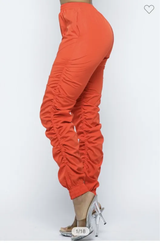 Orange Stretch Waist Stack Pants sold by Unleashed Streetwear