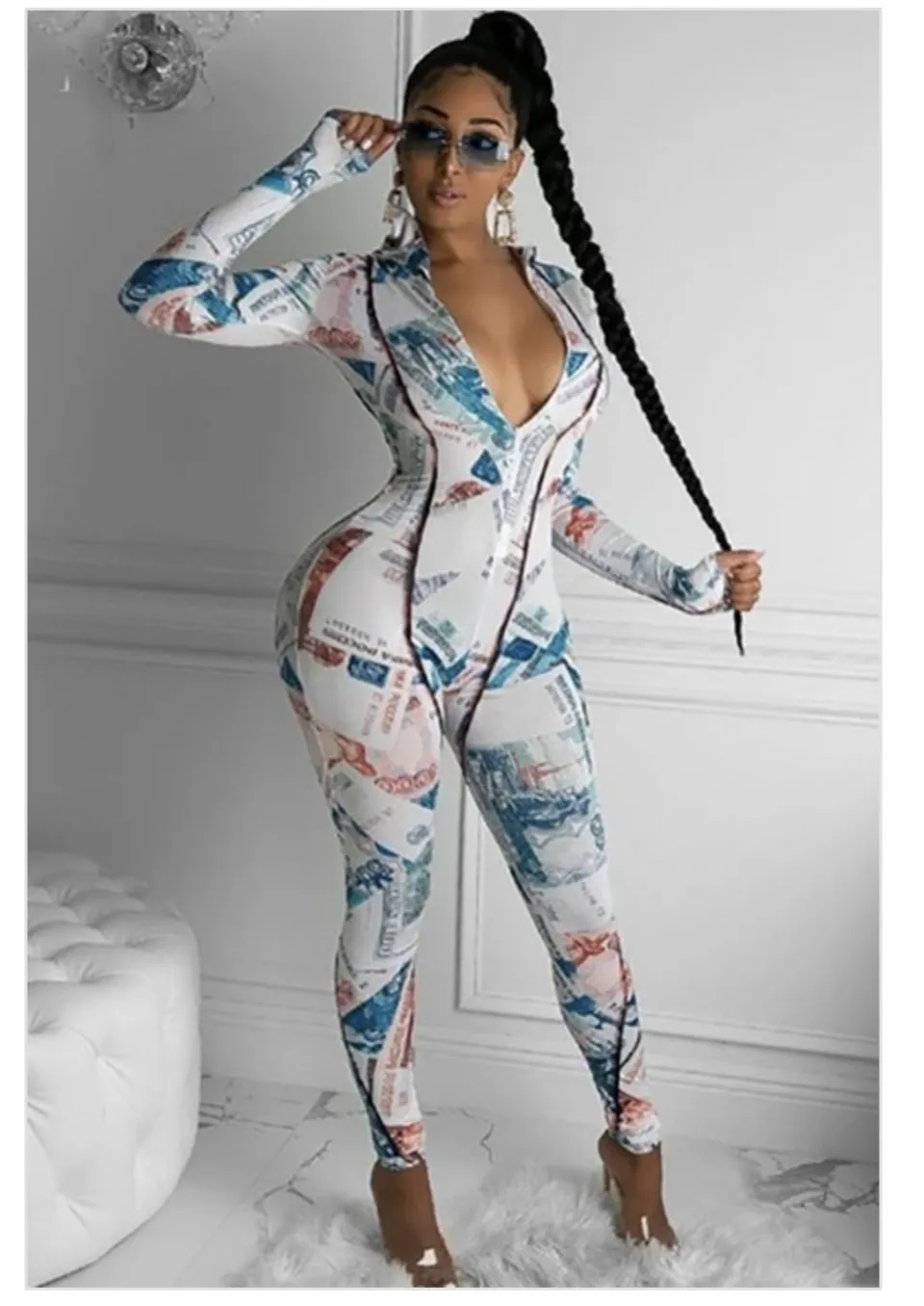 Money Print Dollar Print Jumpsuit sold by Unleashed Streetwear