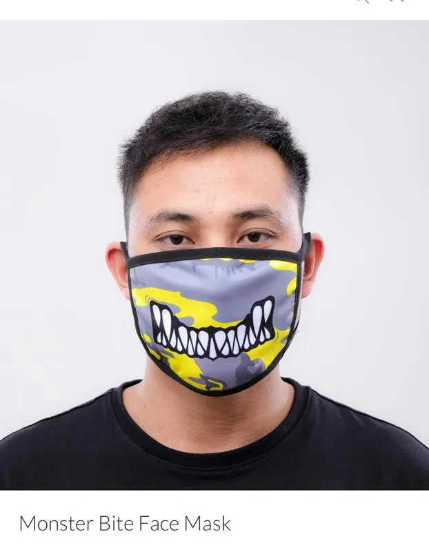 Black Pyramid Face Mask Monster Bite sold by Unleashed Streetwear