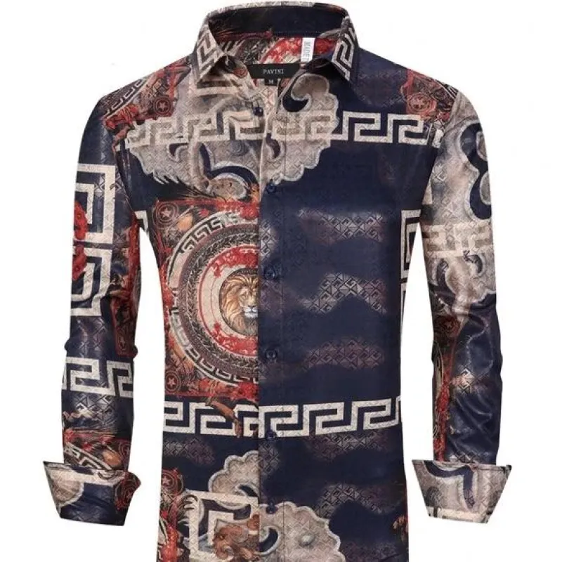 Italian Designer Men’s Button Up Long Sleeve Dress Shirt made by Unleashed Streetwear