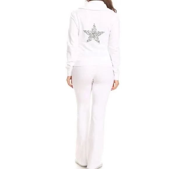 2 Piece Set Activewear White Jumpsuit Tracksuit sold by Unleashed Streetwear product image thumbnail 3