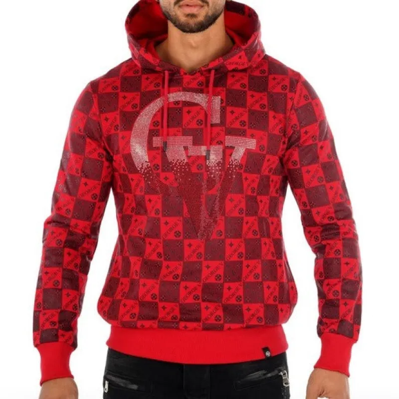 Red Black Sweater Hoodie George V Designer Brand From Paris Rhinestone sold by Unleashed Streetwear