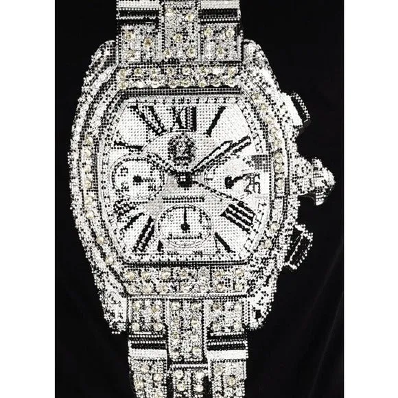 Black Tee George V Designer Brand From Paris Rhinestone sold by Unleashed Streetwear product image thumbnail 2