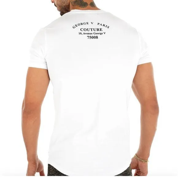 White Tee George V Designer Brand From Paris Rhinestone sold by Unleashed Streetwear product image thumbnail 5