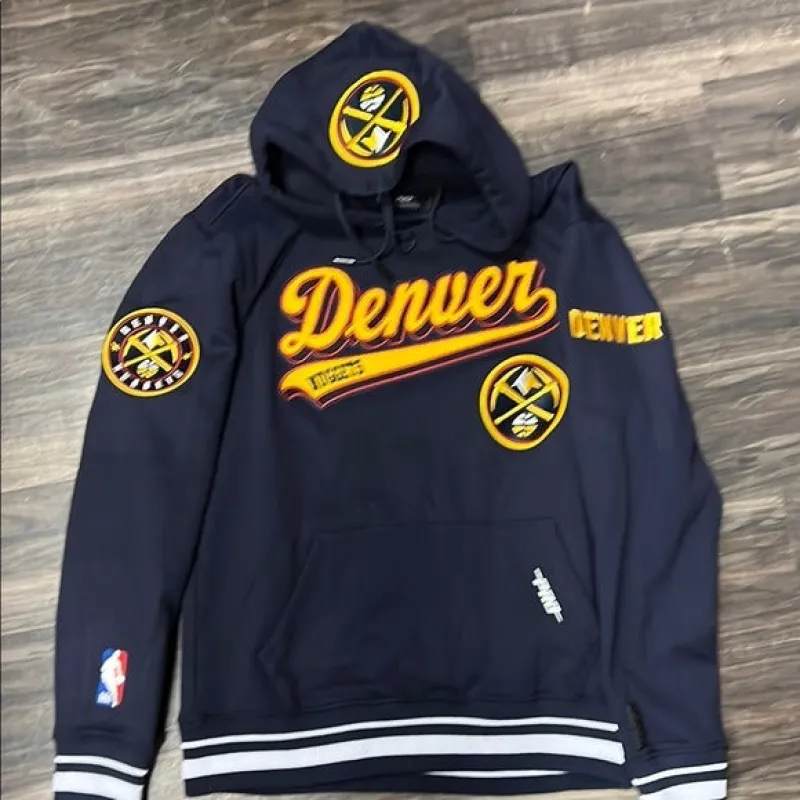 Men’s Pro Standard licensed special edition, Denver Nuggets Navy Sports Hoodie sold by Unleashed Streetwear