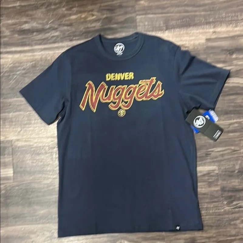 Men’s licensed 47 Blue Denver Nuggets Short Sleeve Sports Tee sold by Unleashed Streetwear