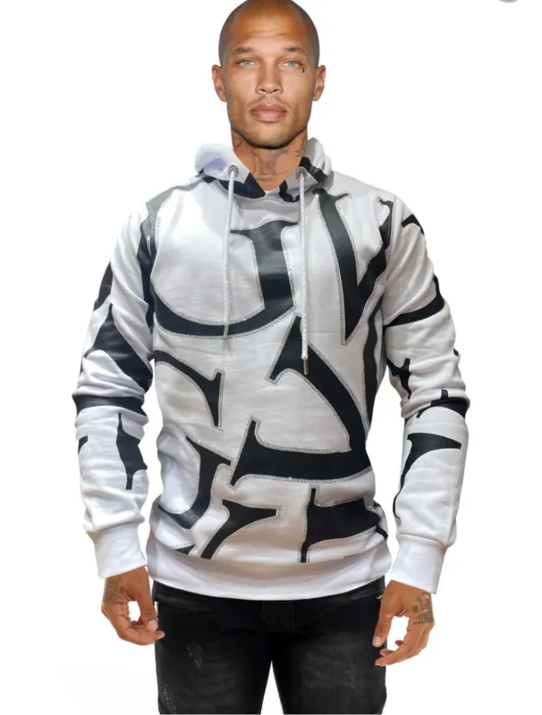 Men’s George V Rhinestone Studded Hoodie sold by Unleashed Streetwear
