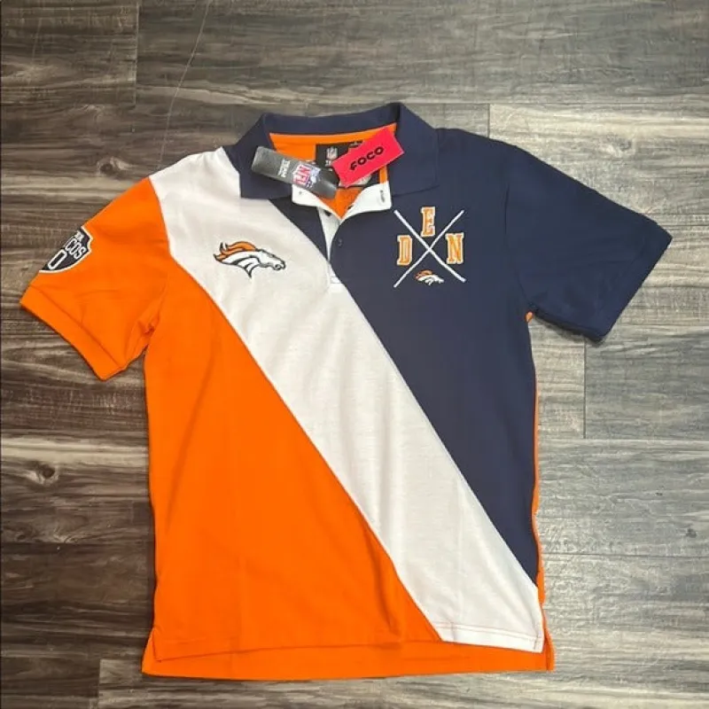 NFL Sports Licensed Men’s FOCO Denver Broncos Polo Sports Shirt sold by Unleashed Streetwear