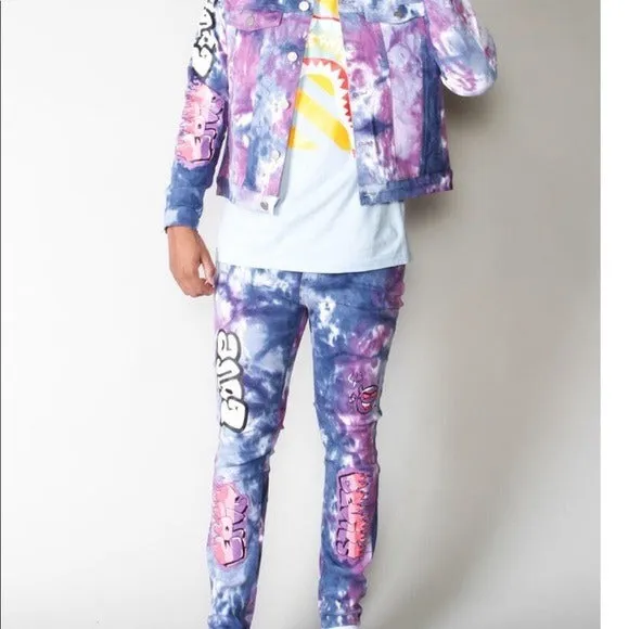 Men’s Cooper 9 Purple Dye Jean Jacket Pants Set sold by Unleashed Streetwear product image thumbnail 3