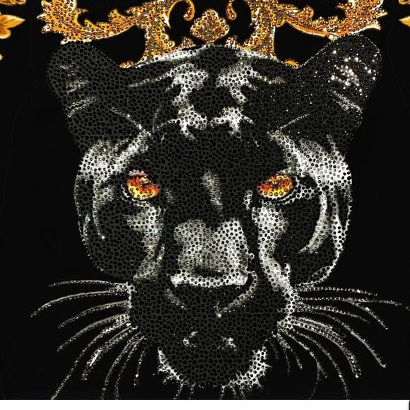 George V Black Gold Designer Men’s Rhinestone Tee Shirt sold by Unleashed Streetwear product image thumbnail 2