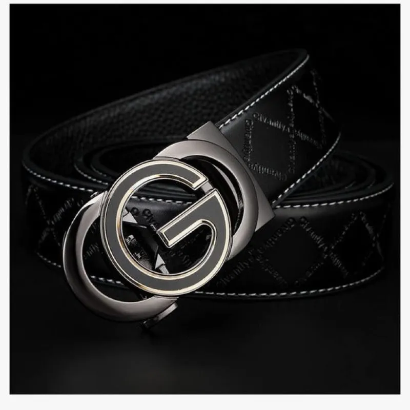 Men’s Black Leather Belt with Adjustable Ratchet Buckle sold by Unleashed Streetwear
