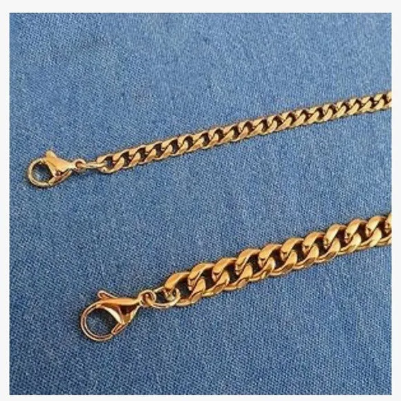 Men’s 2 Piece Gold Tone Chain Bracelet Set Jewelry sold by Unleashed Streetwear product image thumbnail 3