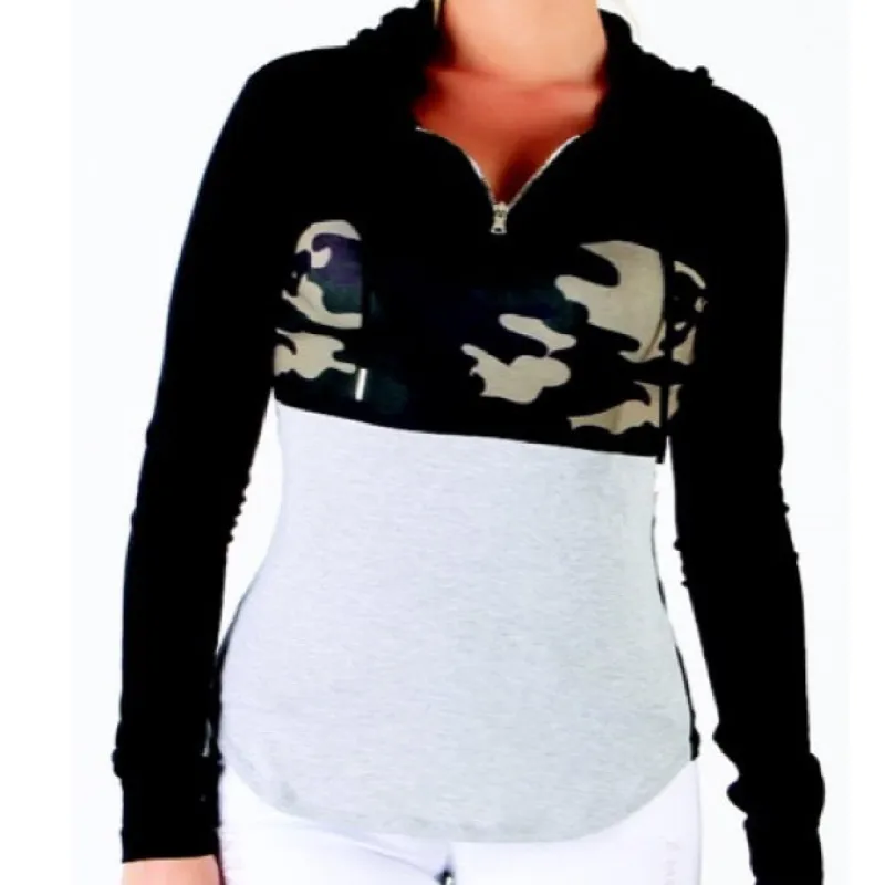 Women’s Black Camo ZIP Up Hoodie sold by Unleashed Streetwear