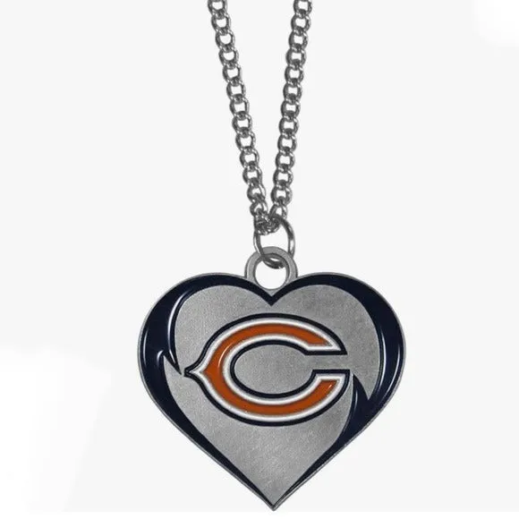 Chicago Bears Women’s Sports Heart Necklace Pendant sold by Unleashed Streetwear product image thumbnail 2