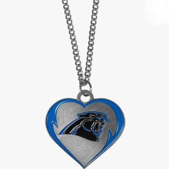 Carolina Panthers Women’s Sports Heart Necklace Pendant sold by Unleashed Streetwear product image thumbnail 2