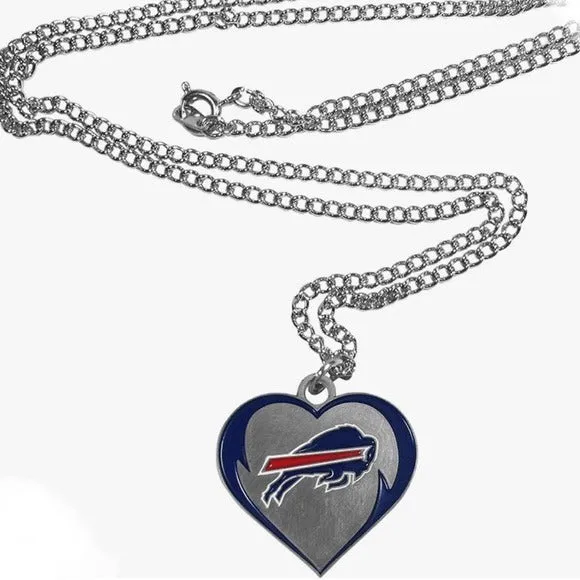 Buffalo Bills Women’s Sports Heart Necklace Pendant sold by Unleashed Streetwear