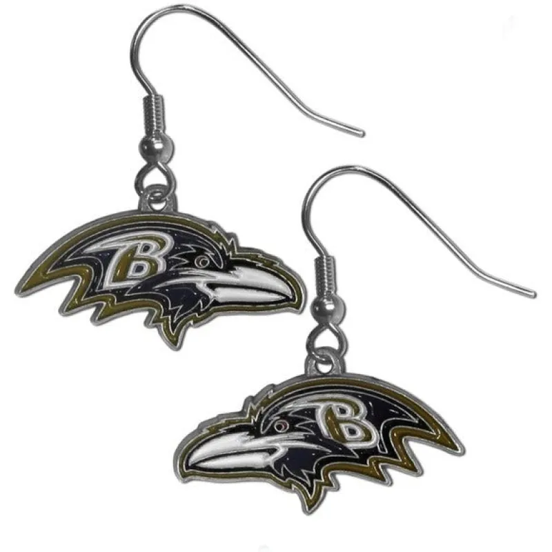 Womens Sports Licensed Baltimore Ravens NFL Dangle Earrings sold by Unleashed Streetwear