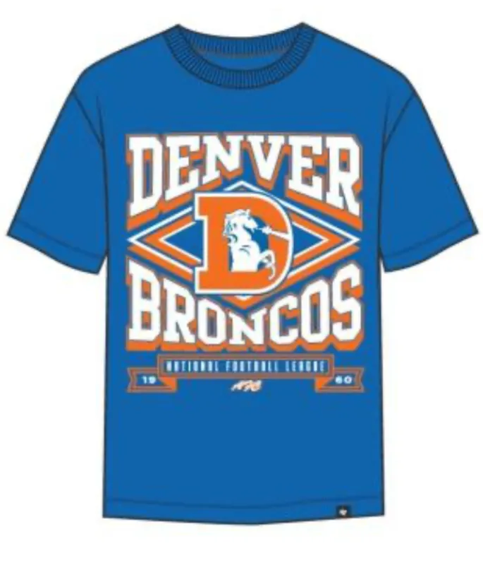 Licensed Sports 47 Brand Men’s Denver Broncos Retro Tee Shirt sold by Unleashed Streetwear