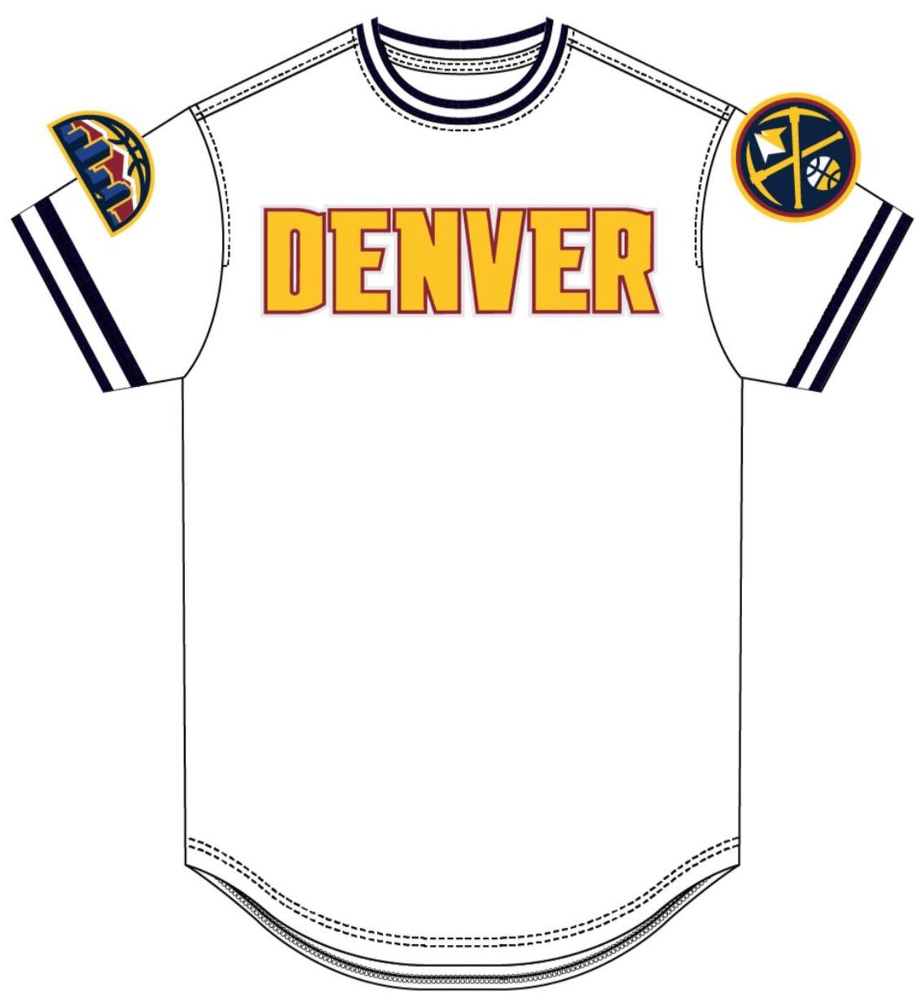 Pro Standard Men’s Denver Nuggets White Jersey Tee Shirt sold by Unleashed Streetwear