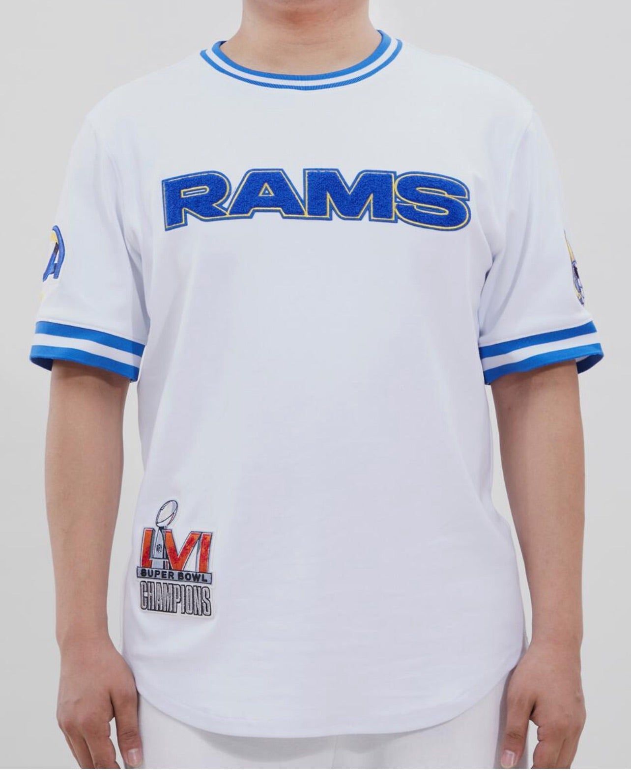 Pro Standard Sports Men’s LA Rams White Jersey Tee Shirt sold by Unleashed Streetwear