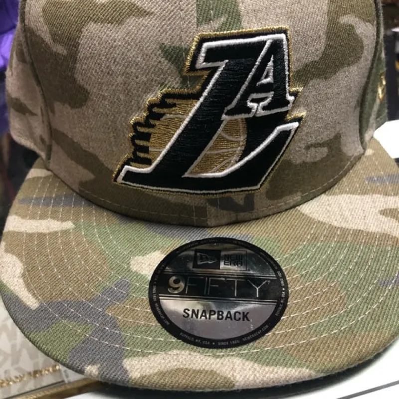 New era Los Angeles Lakers camo hat snap back sold by Unleashed Streetwear