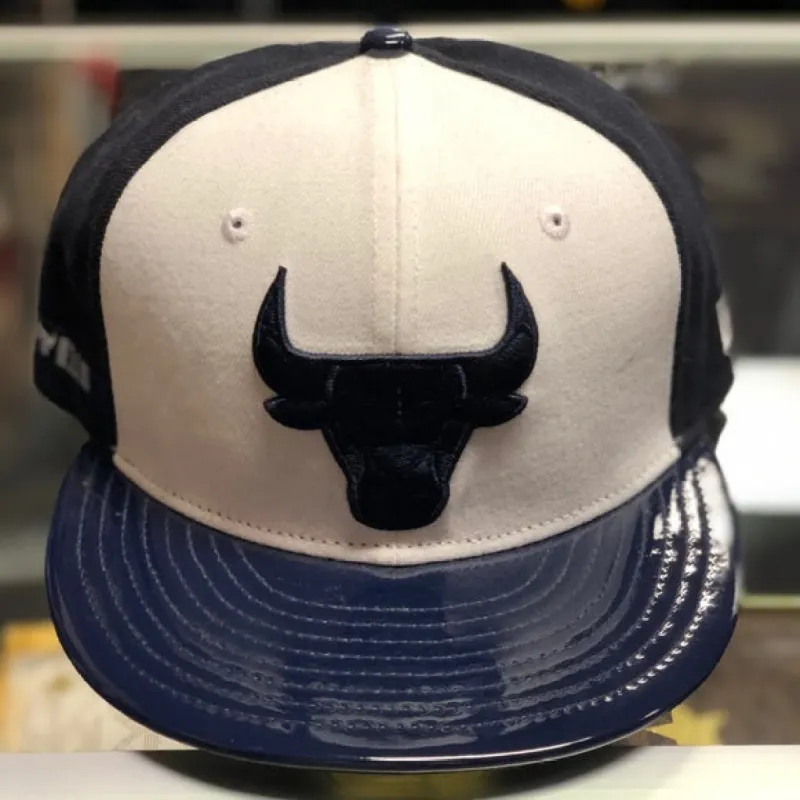 Blue and white new era Chicago bulls hat fitted sold by Unleashed Streetwear