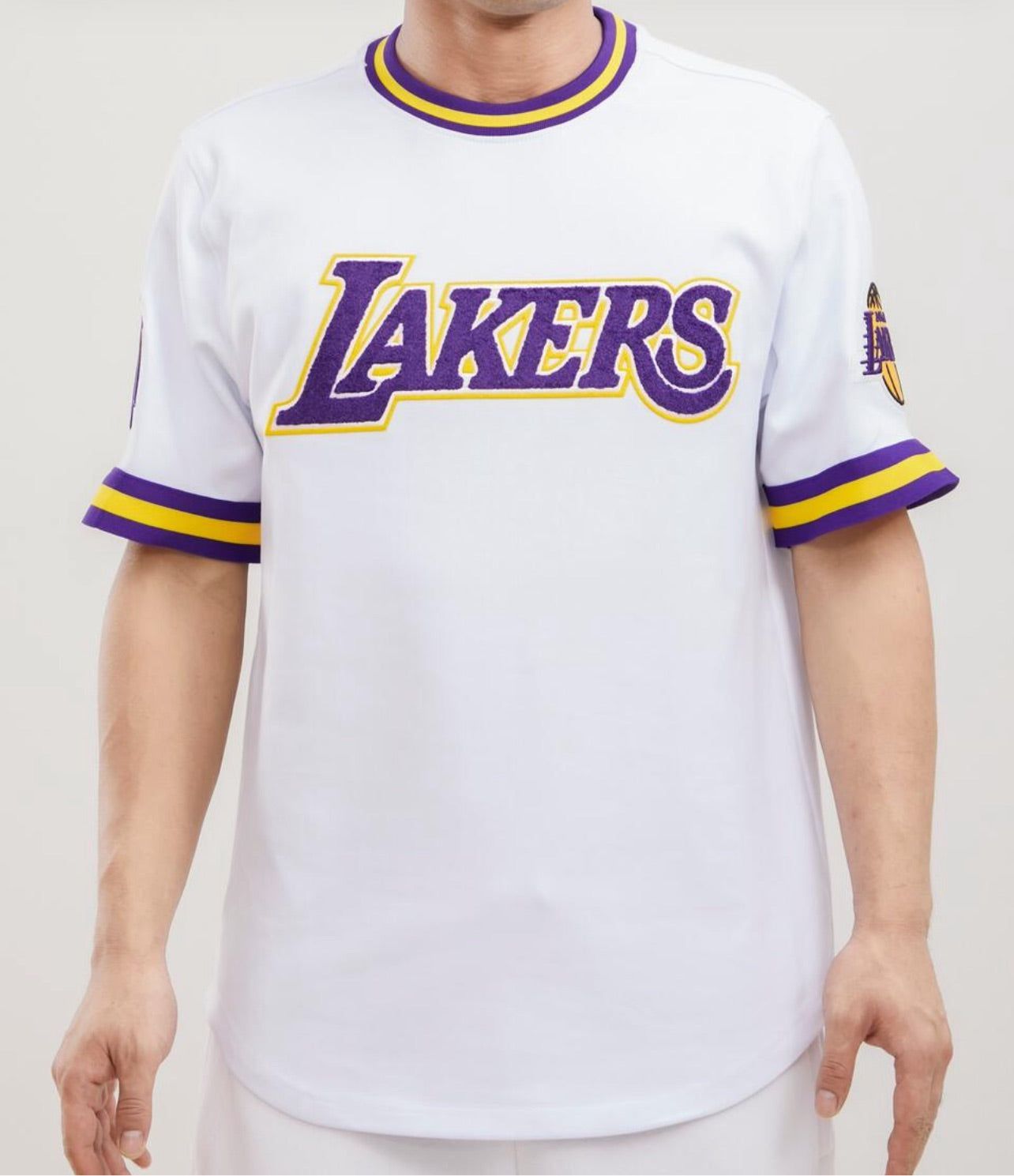 Pro Standard Men’s LA Lakers White Jersey Tee Shirt sold by Unleashed Streetwear