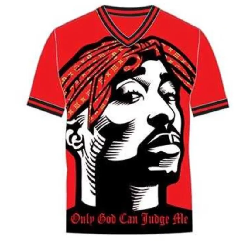 Designer Mens Tupac V Neck Thick Tee sold by Unleashed Streetwear
