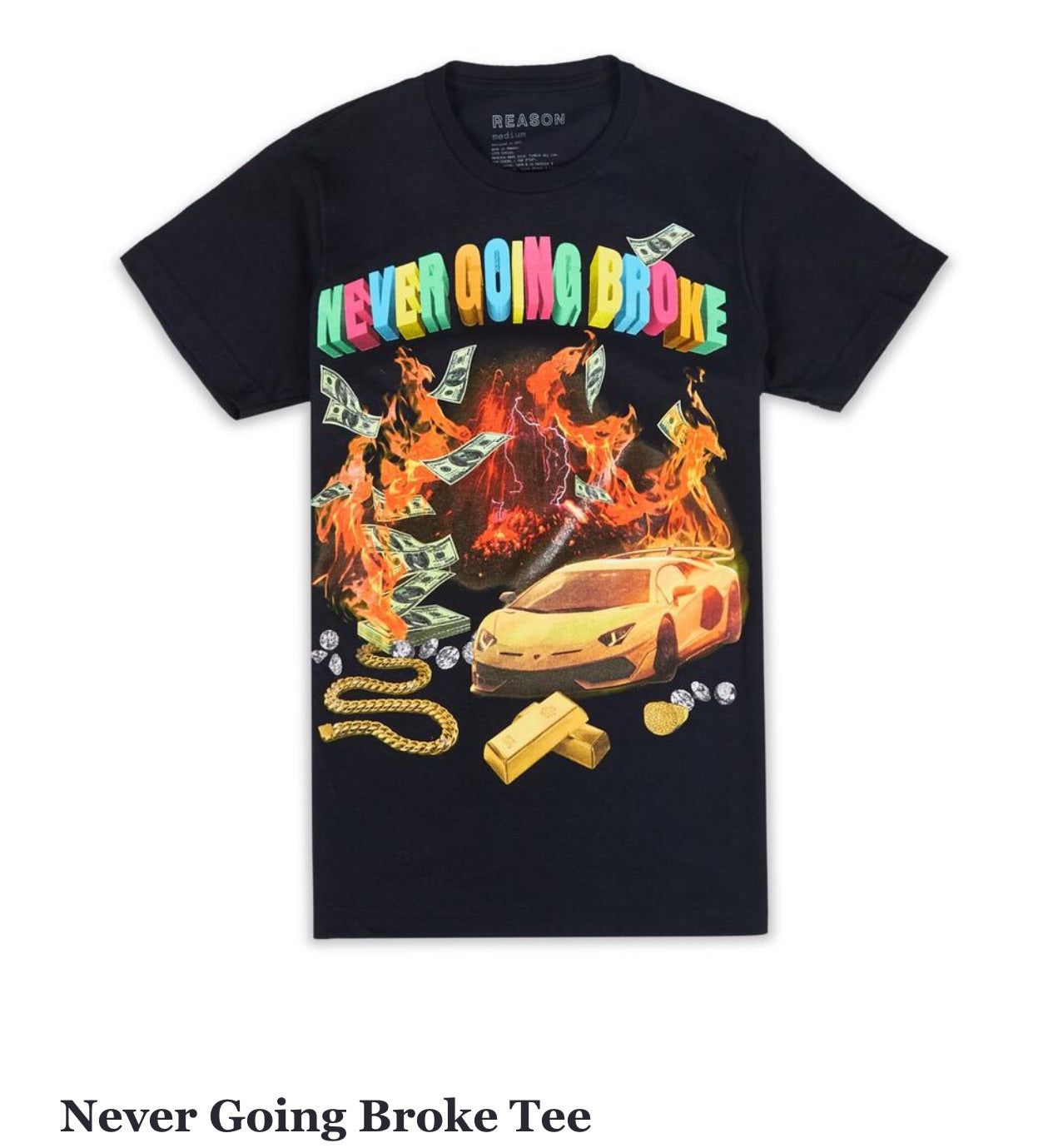 Reason Brand Streetwear Mens Gold Black Tee Shirt sold by Unleashed Streetwear product image thumbnail 2